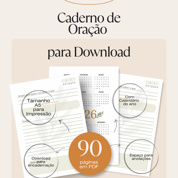 Caderno de Orações em PDF download para Impressão
