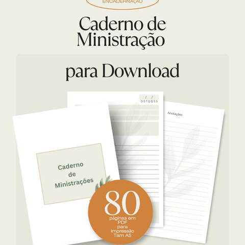 Caderno de Ministração em PDF download para Impressão