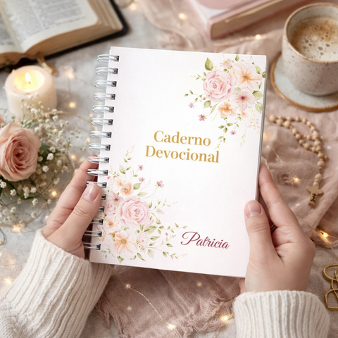 Caderno de Devocional Personalizado com Nome | Diário Espiritual para Mulheres Cristãs \ Lingua Portuguesa do Brasil