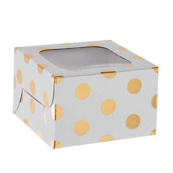 White and Gold Single Cupcake Boxes (pack of 3)